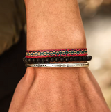 Pulseras Tibetanas Trio - Hilos y Plata - Mundo Tibet