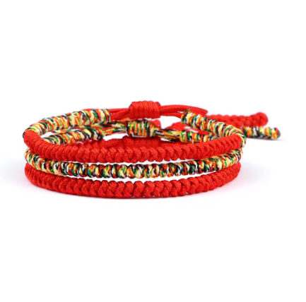 Pulseras tibetanas budistas de amistad, color rojo _ Mundo Tibet