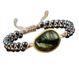 Pulsera tibetana de hematita y labradorita - Mundo Tibet