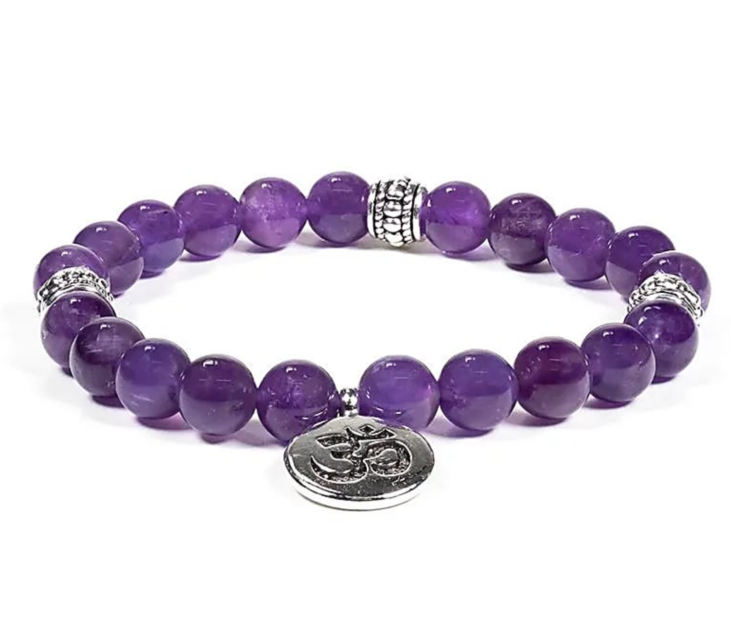 Pulsera Tibetana de Amatista con Símbolo Om - Mundo Tibet