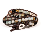 Pulsera Wrap de Agate Negra - Mundo Tibet