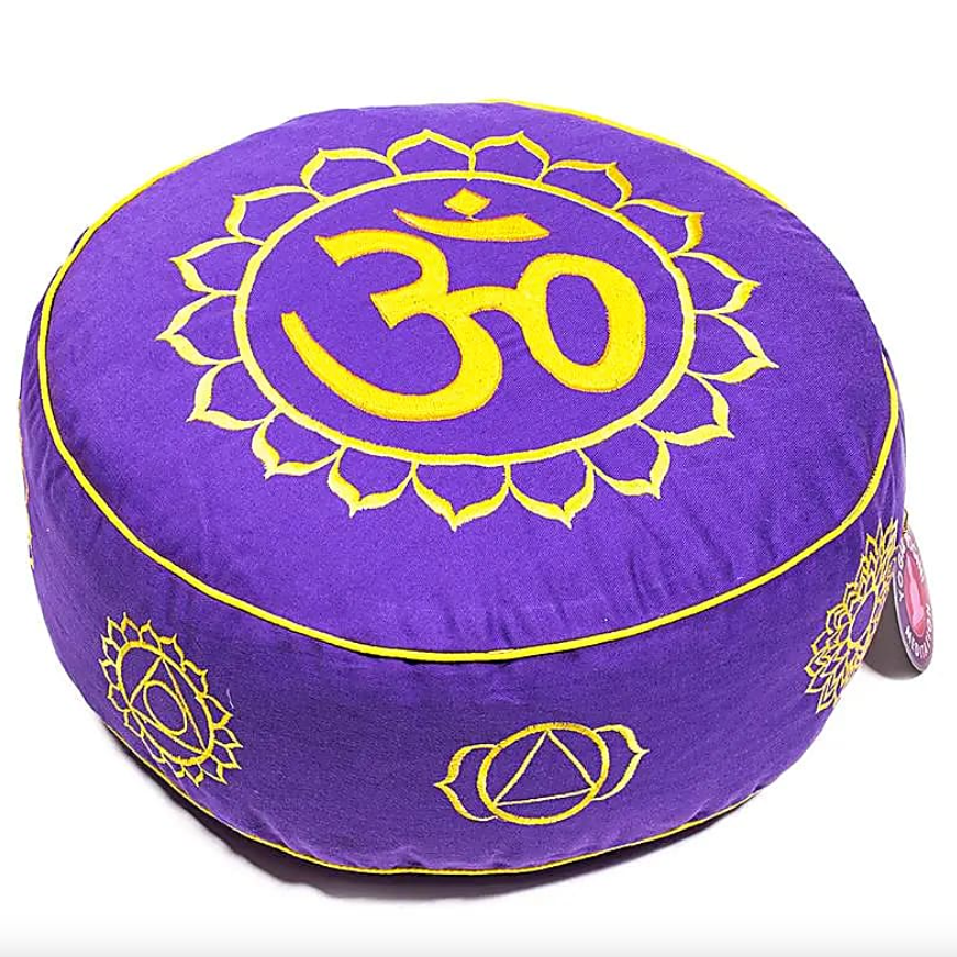 Almohada de meditación 7 chakras y Om - Mundo Tibet