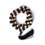 Mala de Madera de Tulsi y Piedras de Lava