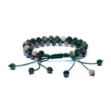 Pulsera de Agate Multicolor de doble fila