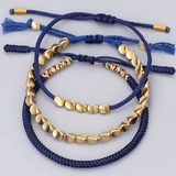 Pulseras Tibetanas de la Suerte - Set de 3 Azul Marino