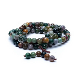 Mala de 108 Perlas de Agata Multicolor