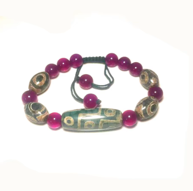 Pulsera Dzi de 9 Ojos, Talismán de Buena Suerte
