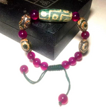 Pulsera Dzi de 9 Ojos, Talismán de Buena Suerte