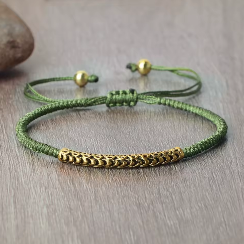 Pulsera Budista de Suerte Verde