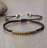 Pulsera Budista Trenzada a Mano, Amuleto Marrón