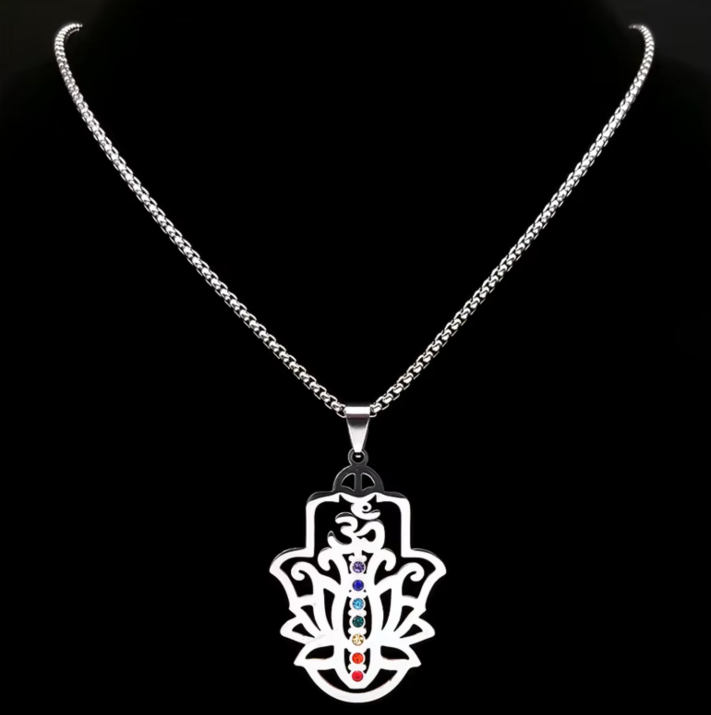 Colgante OM 7 Chakras Flor de Loto