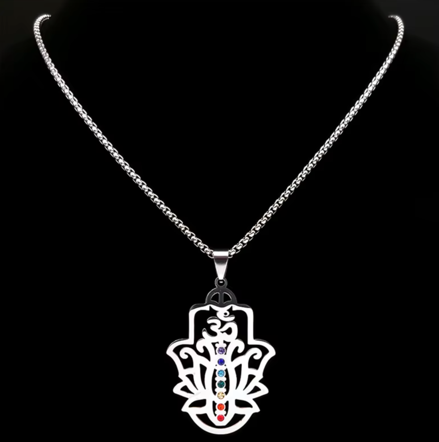 Colgante OM 7 Chakras Flor de Loto