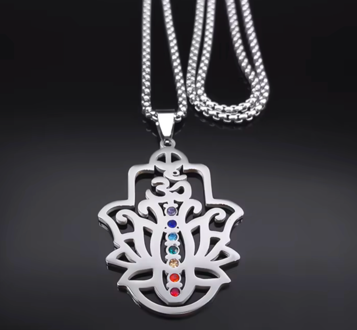 Colgante OM 7 Chakras Flor de Loto