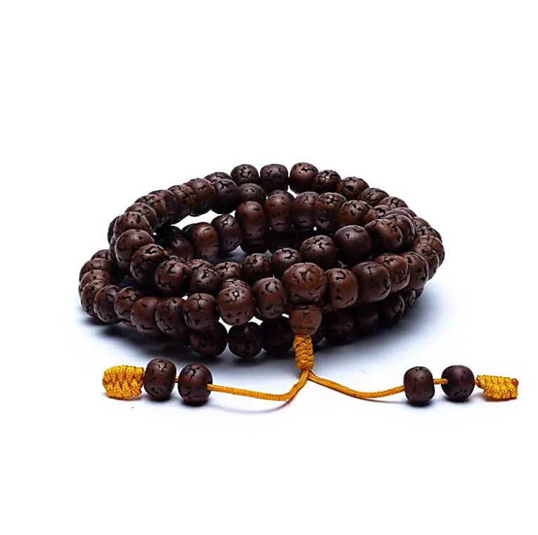 Mala de Rudraksha 108 granos pulidos