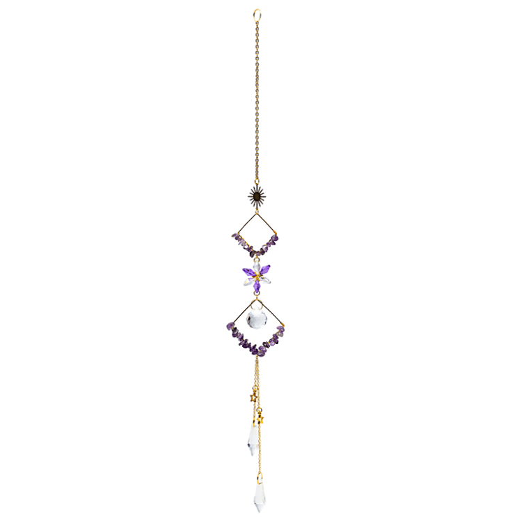 Atrapa Sol con Formas de Diamante y Amatista