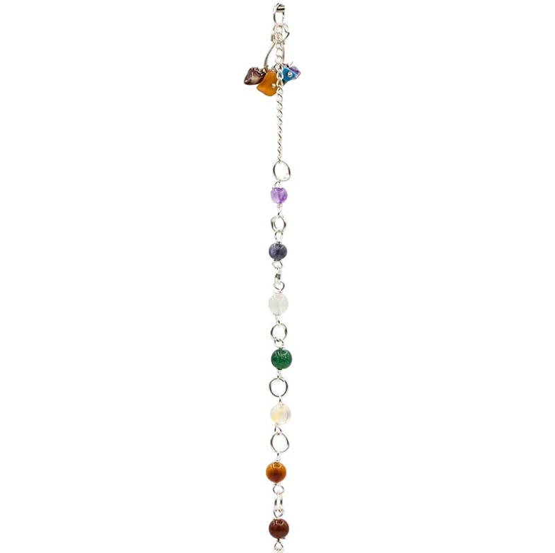 Reloj de cuarzo selenita con cadena de 7 chakras