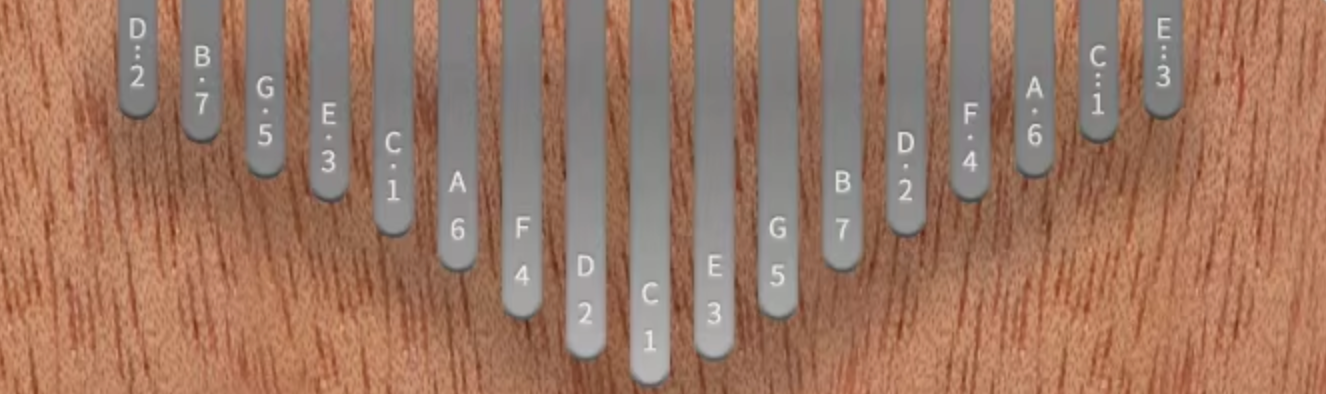 Kalimba de 17 Tallas de Arce Azul