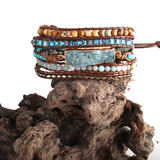 Pulsera de Turquesa y Cuarzo Azul