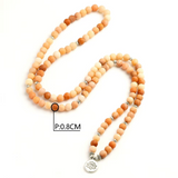 Mala de 108 cuentas de aventurina de color pesca