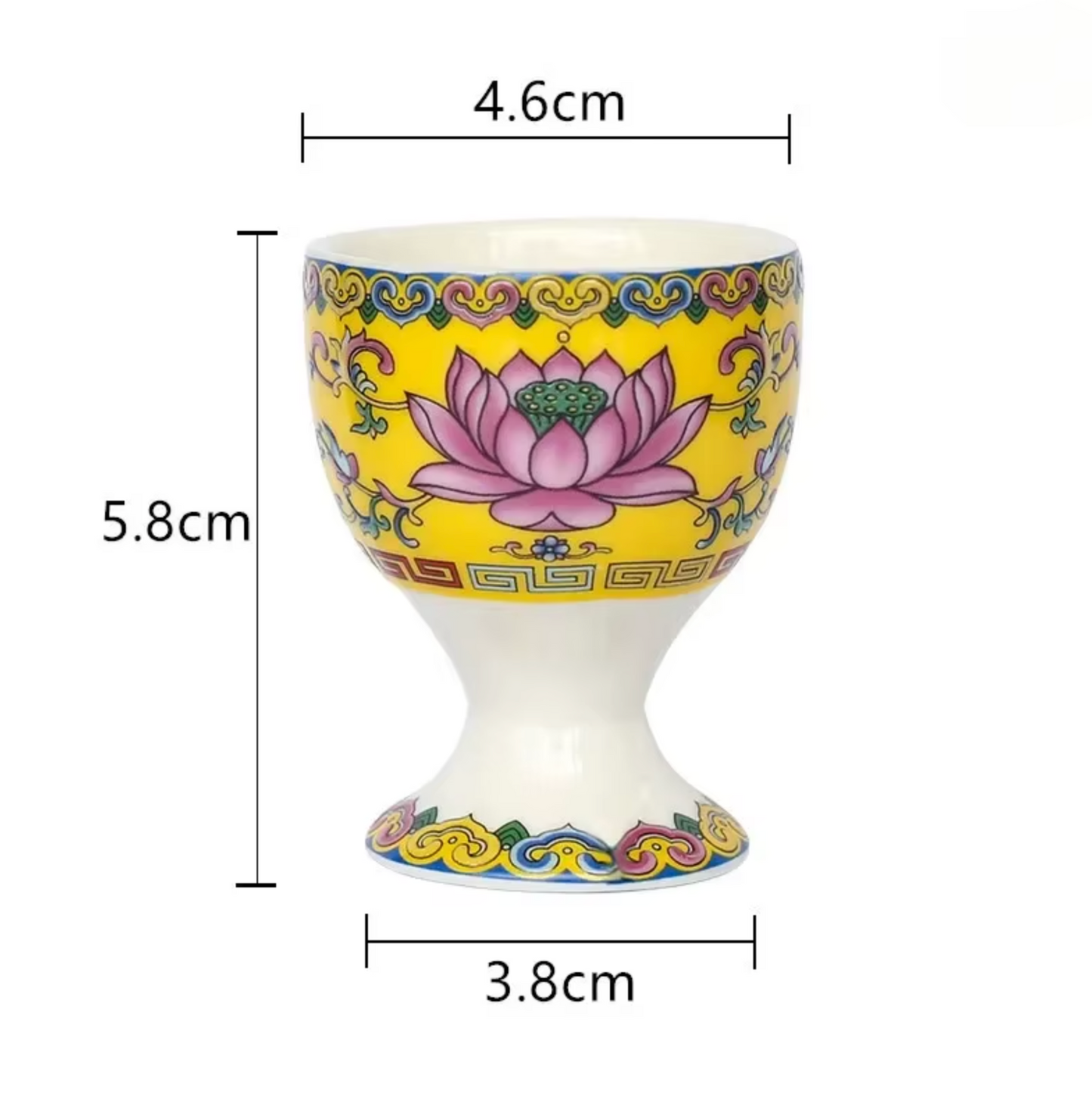3 Vasos de Ofrenda Budista Lotus Sagrado - Amarillo