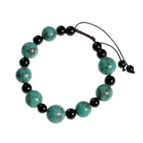 Pulsera Equilibrio Interior – Turquesa y Ágata Negra (Ajustable)