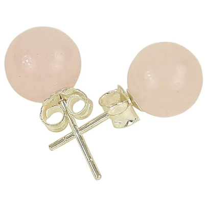 Pendientes Lágrimas de Corazón - Cuarzo Rosa y Plata