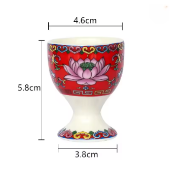 3 Vasos para Ofrendas Budistas Lotus Sagrado - Rojo