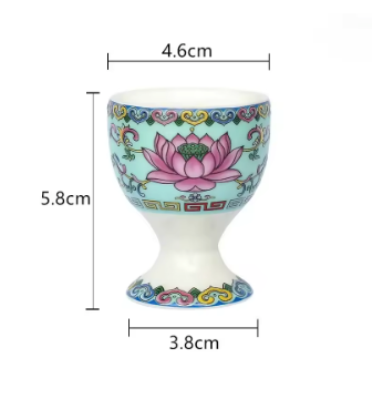3 Vasos para Ofrendas Budistas Lotus Sagrado - Azul