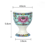 3 Vasos para Ofrendas Budistas Lotus Sagrado - Azul