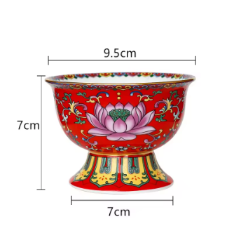 Cáliz Sagrado de Loto Rojo para Culto Budista