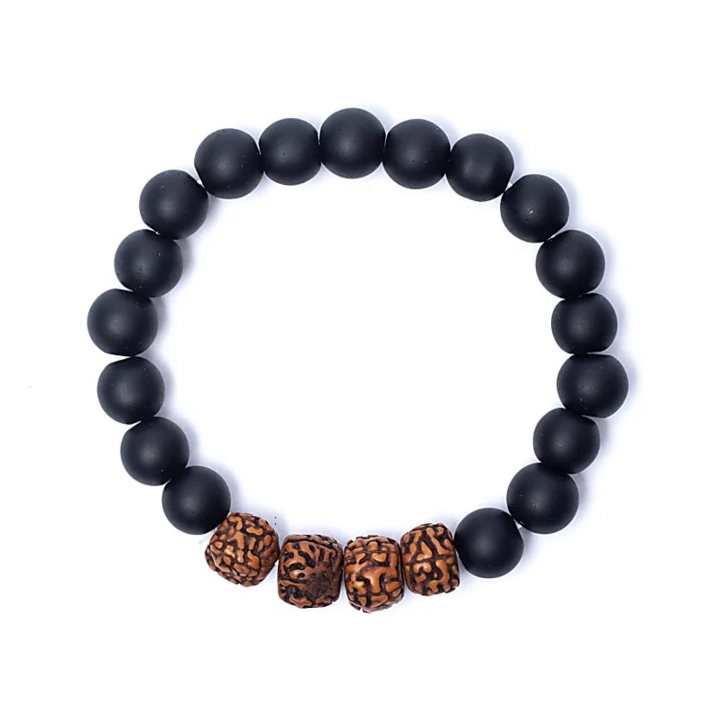 Pulsera Equilibrio del Guerrero Interior – Ónix y Rudraksha