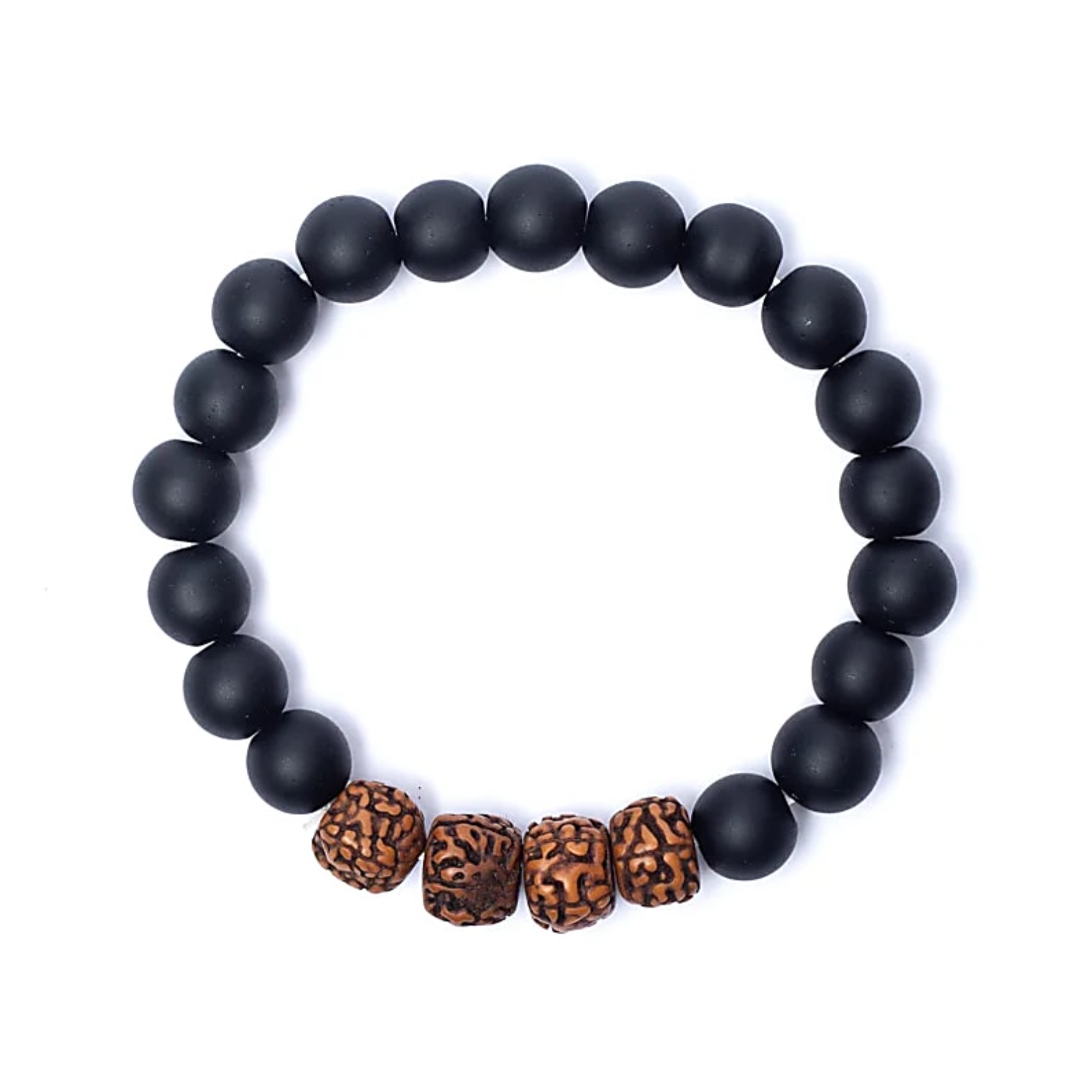 Pulsera Equilibrio del Guerrero Interior – Ónix y Rudraksha