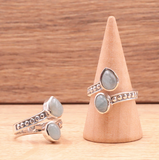Anillo Ondula Cristal – Aguamarina & Plata 925