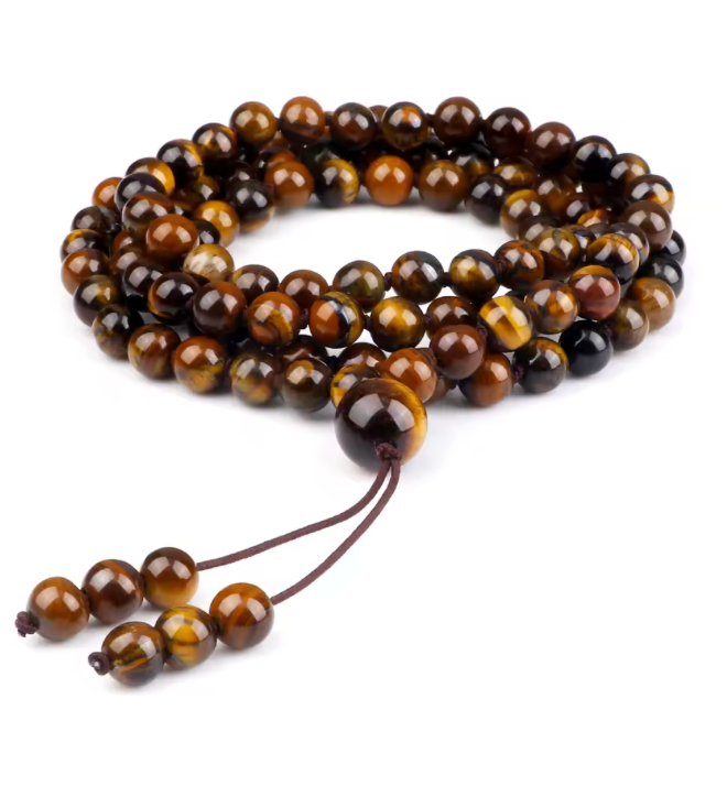 Mala de Protección 108 Perlas de Ojo de Tigre