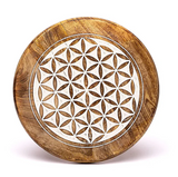 Mesa Mandala de Madera de Mango