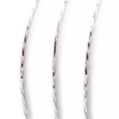 Cadena de malla veneciana semi retorcida de plata 925 (55 cm)
