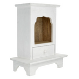 Altar de pie de madera de mango blanco – Motivo de loto