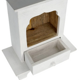 Altar de pie de madera de mango blanco – Motivo de loto