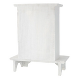 Altar de pie de madera de mango blanco – Motivo de loto