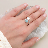 Anillo Vela de Claridad Aguamarina y Plata 925 – Calma y Expresión