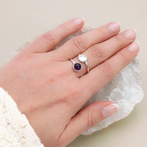 Anillo Vela de Claridad Aguamarina y Plata 925 – Calma y Expresión