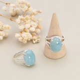 Anillo Vela de Claridad Aguamarina y Plata 925 – Calma y Expresión