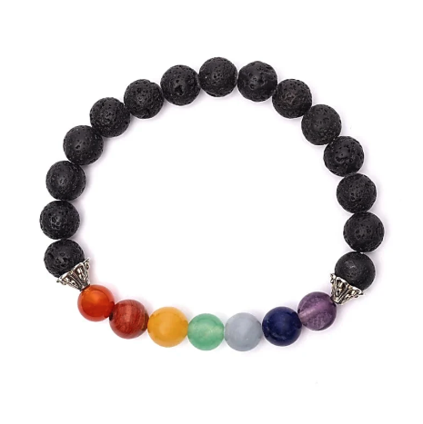 Pulsera de 7 Chakras de Piedra de Lava