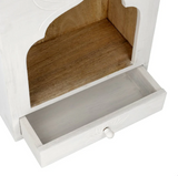Altar de pie de madera de mango blanco – Motivo de loto