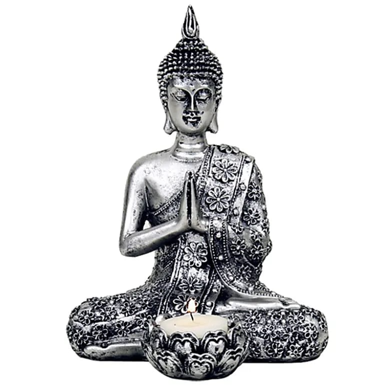 Estatuilla de Buda Namasté con vela
