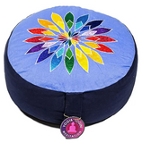 Almohada de Meditación Azul Flor Multicolor