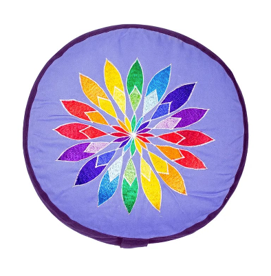 Almohada de Meditación Azul Flor Multicolor