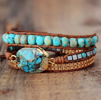 pulsera de cuentas turquesas - Mundo Tibet