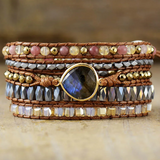 pulsera tibetana de jaspe y cristal - Mundo Tibet
