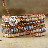 Pulsera Wrap de Cuarzo y Cristal